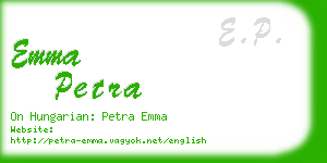 emma petra business card